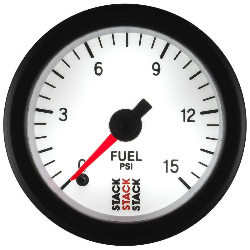 Autometer Stack 52mm 0-15 PSI 1/8in NPTF Male Pro Stepper Motor Fuel Pressure Gauge - White ST3354 ST3354 User 4