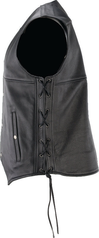 Kuryakyn Leather By River Road Old Skool Leather Vest Black - Large 094433 094433 User 1