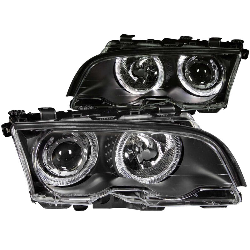Anzo 1999-2001 BMW 3 Series E46 Projector Headlights w/ Halo Black 121015 Photo - Primary
