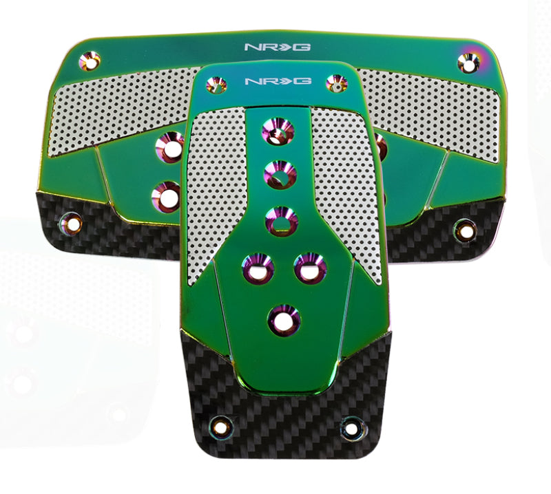 NRG Aluminum Sport Pedal Silver w/ Neo Chrome Carbon AT PDL-450MC Photo - Primary