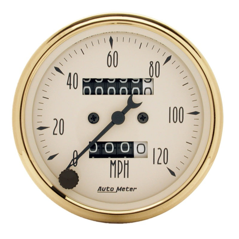 AutoMeter Gauge Speedometer 3-1/8in. 120MPH Mechanical Golden Oldies 1593 1593 Photo - Primary