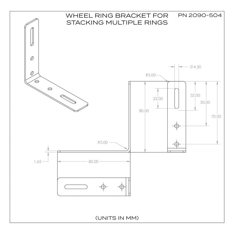 ORACLE Lighting Oracle Offset Wheel Ring Bracket for Stacking Multiple Rings - Set of 12 2090-504 2090-504 Technical Drawing