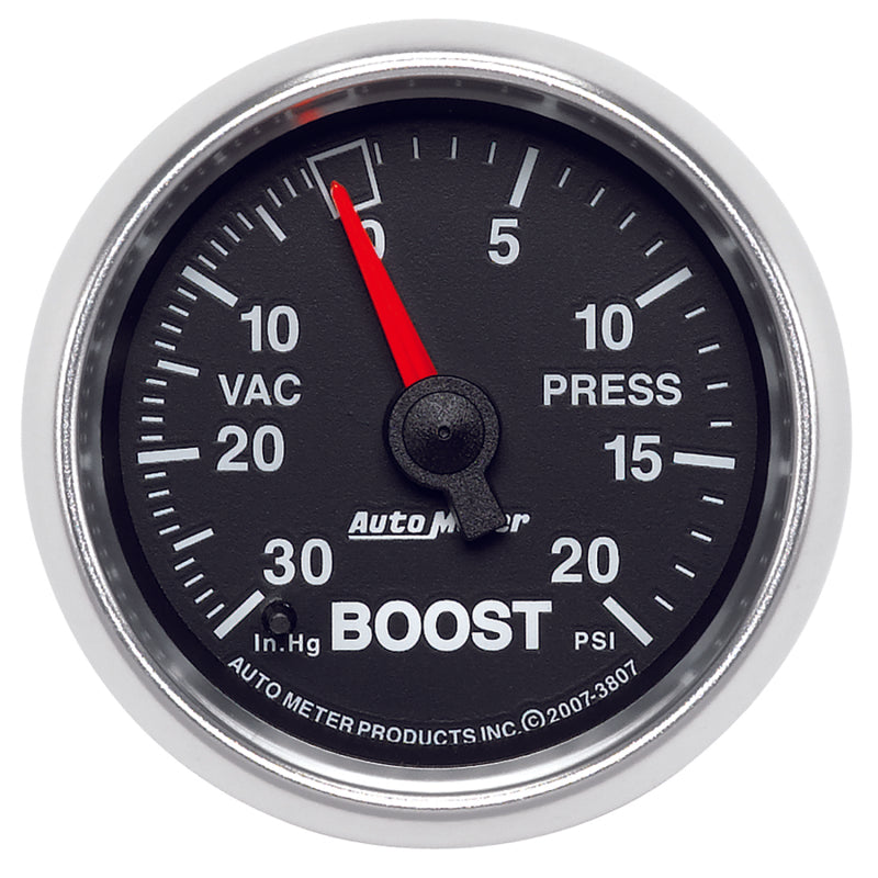 Autometer Gauge, Vac/Boost, 2 1/16", 30inHg-20 Psi, Mechanical, Gs 3807 Photo - Primary
