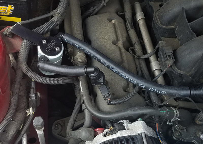 J&L 05-10 Ford Mustang V6 Passenger Side Oil Separator 3.0 - Clear Anodized 3017P-C 3017P-C Photo - Primary