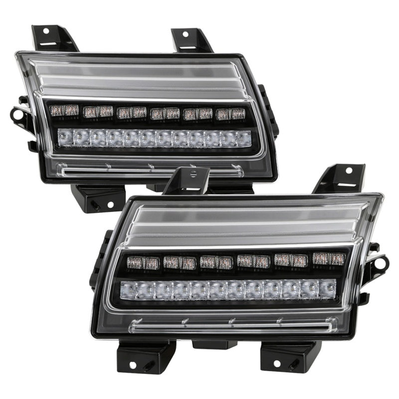 Spyder Jeep Wrangler 2018-2019 (Halogen Model Only) LED Front Bumper Lights - Seq. Signal - Black 5086785 5086785 Photo - Primary