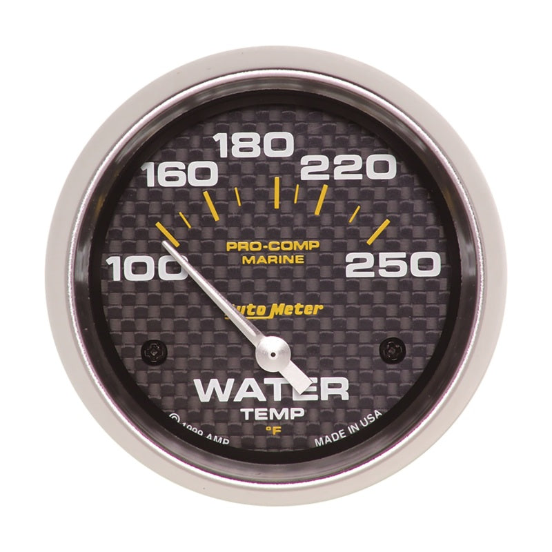 Autometer Water Temp, 2 5/8", 100-250 Deg. F, Electric, Marine Carbon Fiber 200763-40 User 1