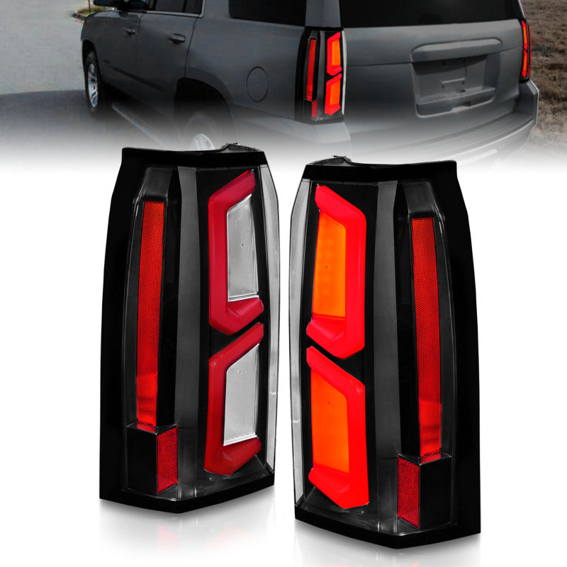 ANZO 2015-2020 Chevrolet Tahoe LED Tail Lights w/ Light Bar Black Housing Clear Lens 311374 311374 Photo - Primary