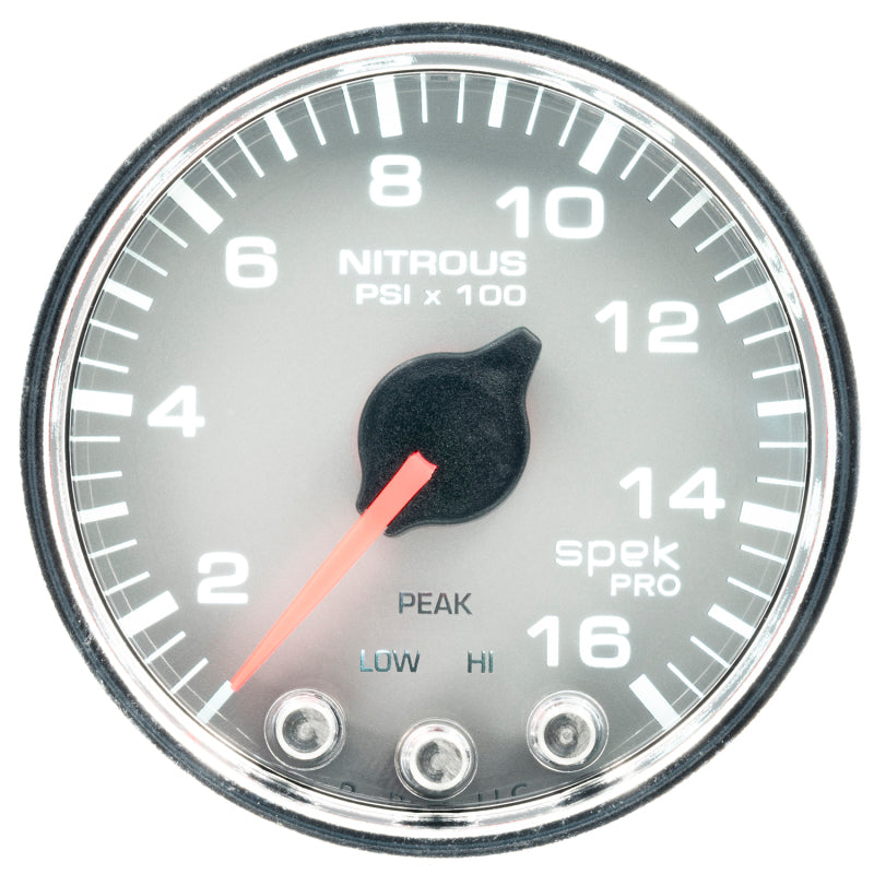 Autometer Spek-Pro Gauge Nitrous Press 2 1/16in 1600psi Stepper Motor W/Peak & Warn Slvr/Chrm P32021 P32021 User 2