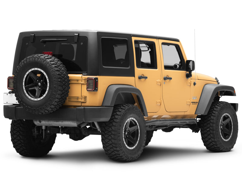 Raxiom 07-18 Jeep Wrangler JK Axial Series LED Halo Tail Lights- Black Housing (Dark Smoked Lens) J138358 J138358 Photo - Close Up