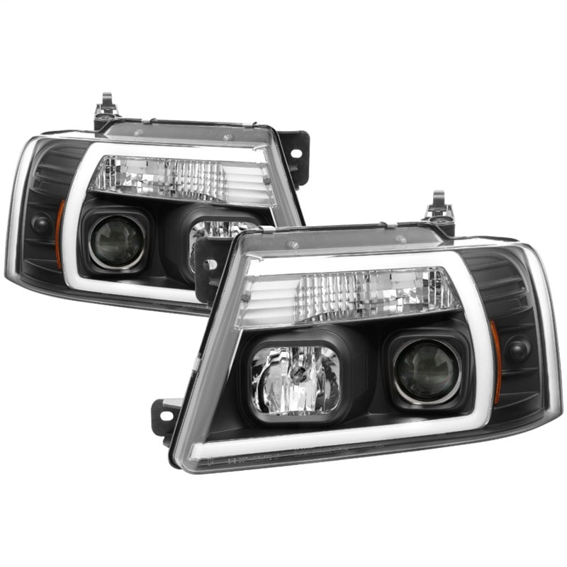 Spyder 04-08 Ford F-150 Projector Headlights - Light Bar DRL - Black PRO-YD-FF15004V2-LB-BK 5084484 5084484 Photo - Primary