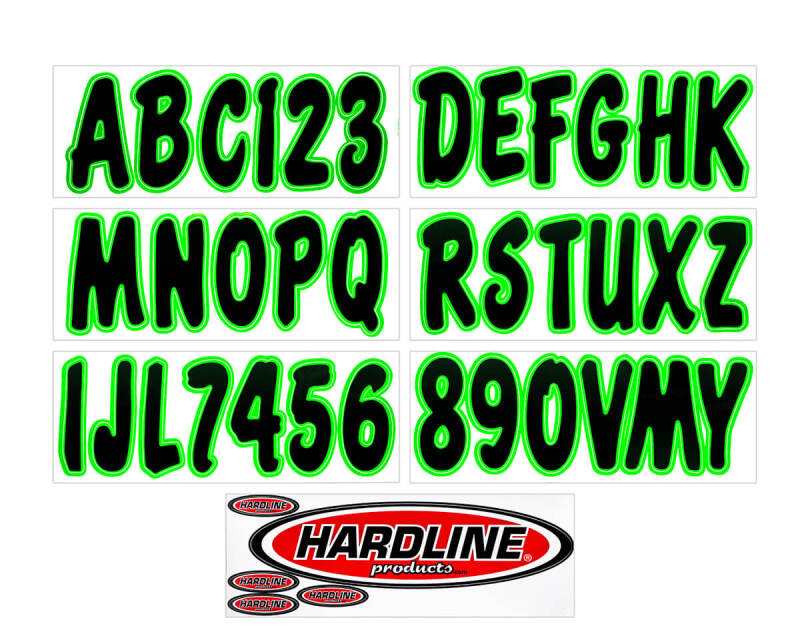 Hardline Boat Lettering Registration Kit 3 in. - 200 Black/Kiwi Green BLKKI200 BLKKI200 Photo - Primary