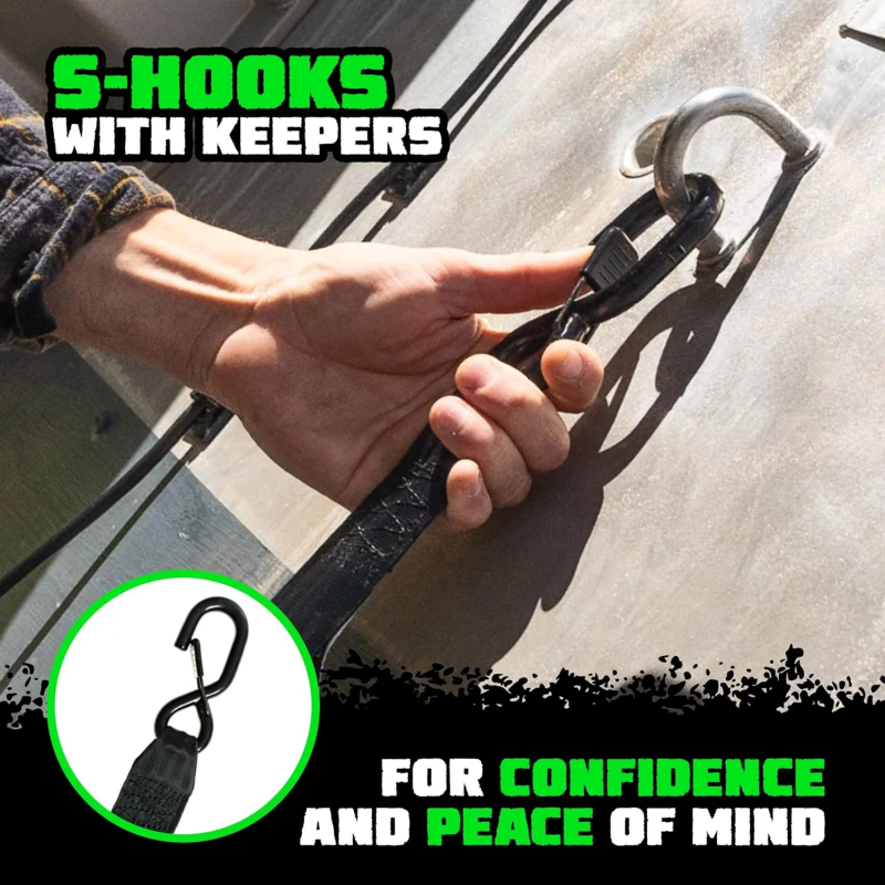 Rhino USA Retractable Transom Straps (2 Pack-Black) TD-MSTR2X43-BLK TD-MSTR2X43-BLK User 1