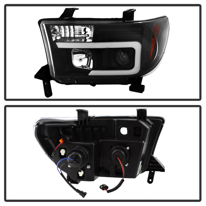 Spyder 08-13 Toyota Sequoia Projector Headlights - Light Bar DRL - Black PRO-YD-TTU07V2-LB-BK 5085344 5085344 Photo - Unmounted