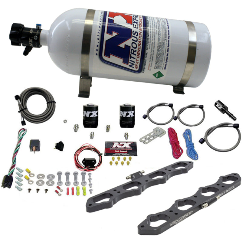 Nitrous Express Ford Coyote 5.0L V8 Nitrous Wet Port Plate Kit w/10lb Bottle 20956-10 20956-10 Photo - Primary