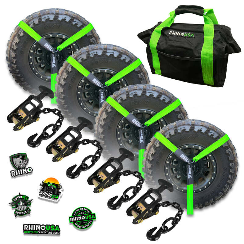 Rhino USA Lasso Straps; Basket Straps - Green LASSO-STRAPS-GRN LASSO-STRAPS-GRN Photo - Primary