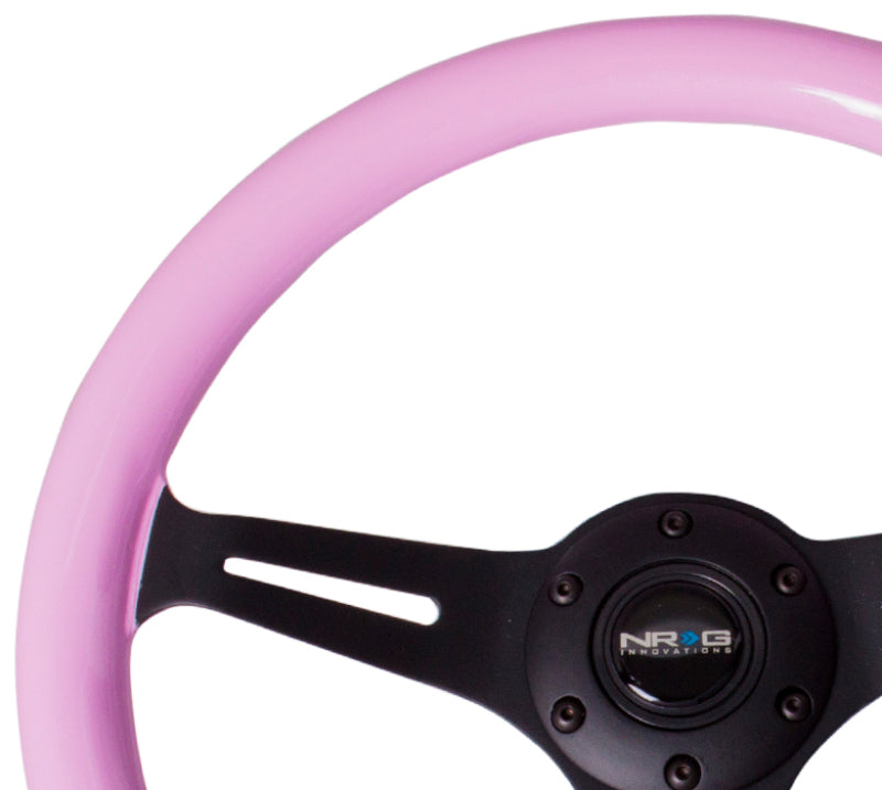 NRG ST-015 Black & Pink Painted Wood Steering Wheel ST-015BK-PK Photo - Primary