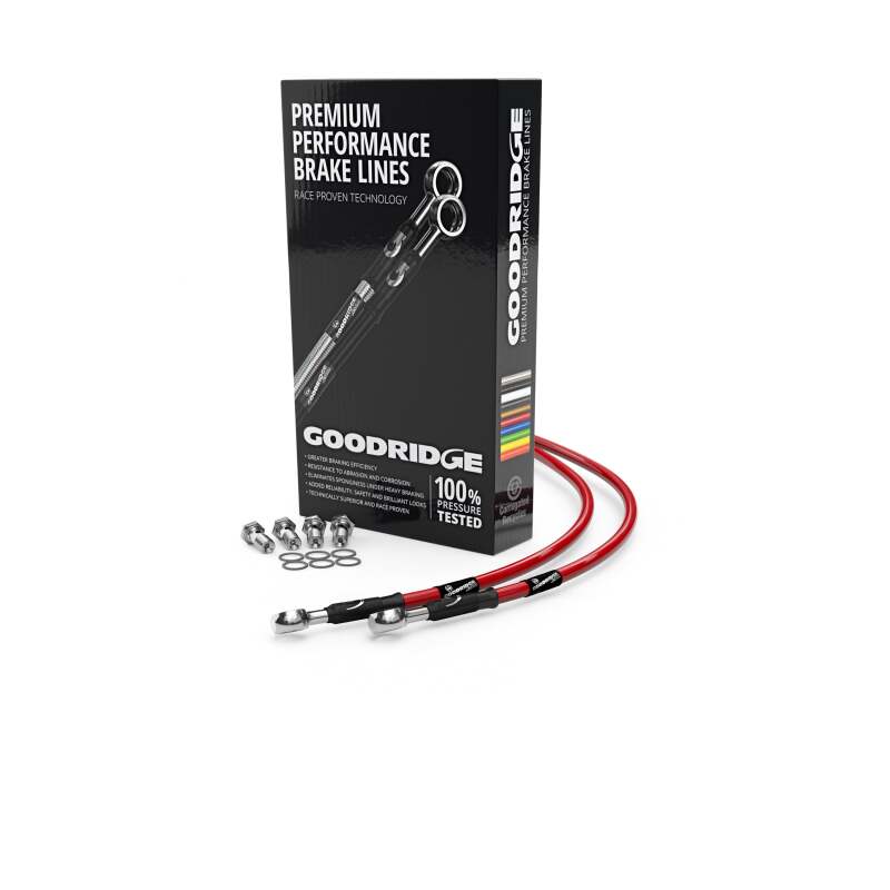 Goodridge 93-96 Kawasaki KLX650 Red Front SS Brake Lines KW0649-1FC-RD KW0649-1FC-RD Photo - Primary