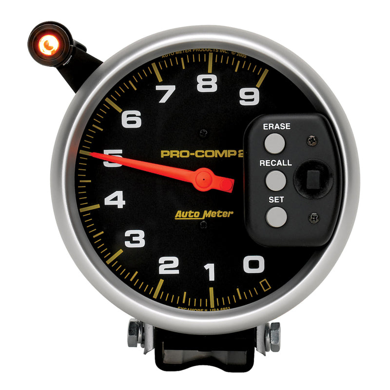 Autometer Gauge, Tach, 5", 9k Rpm, Pedestal w/Quick Lite & Peak Memory, Pro-Comp 6851 User 1