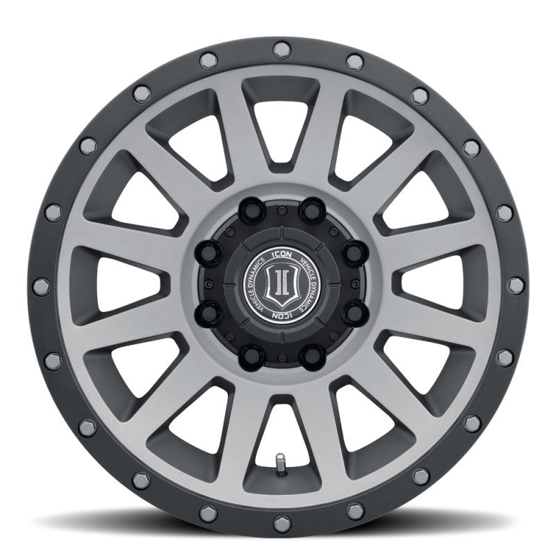 ICON Compression HD 18x9 8x6.5 12mm Offset 5.5in BS Titanium Wheel 2018908055TT 2018908055TT Photo - Close Up