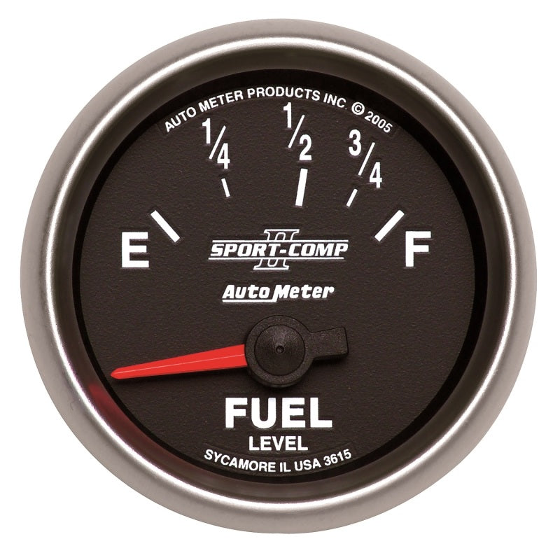 Autometer Gauge, Fuel Level, 2 1/16", 73 E To 10 F, Elec, Sport-Comp II 3615 Photo - Primary