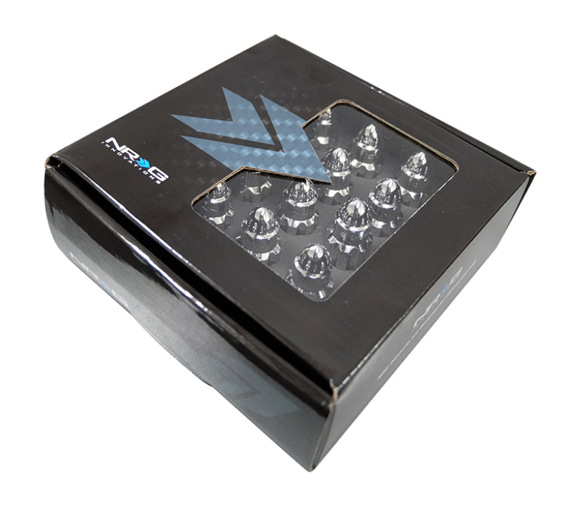 NRG M12 x 1.5 Steel Lug Nut Set Bullet Shape 21 pc Silver W/ Lock Key 10T6B LN-LS500SL-21 Photo - Primary