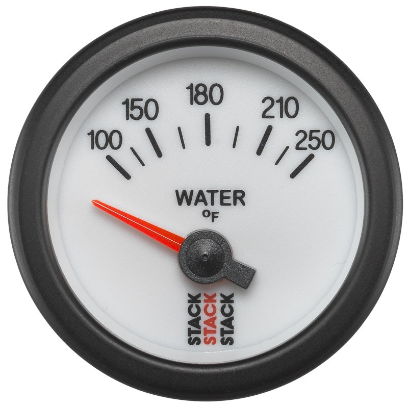 Autometer Stack 52mm 100-250 Deg F 1/8in NPTF Electric Water Temp Gauge - White ST3258 ST3258 Photo - Primary