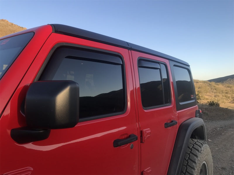 EGR 2018 Jeep Wrangler JL SlimLine In-Channel WindowVisors Set of 4 - Matte Black 575255 575255 Photo - Mounted