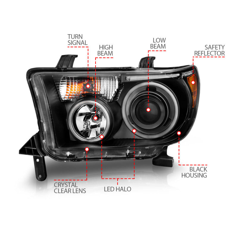 Anzo 2007-2013 Toyota Tundra Projector Headlights w/ Halo Black (CCFL) 111174 User 4