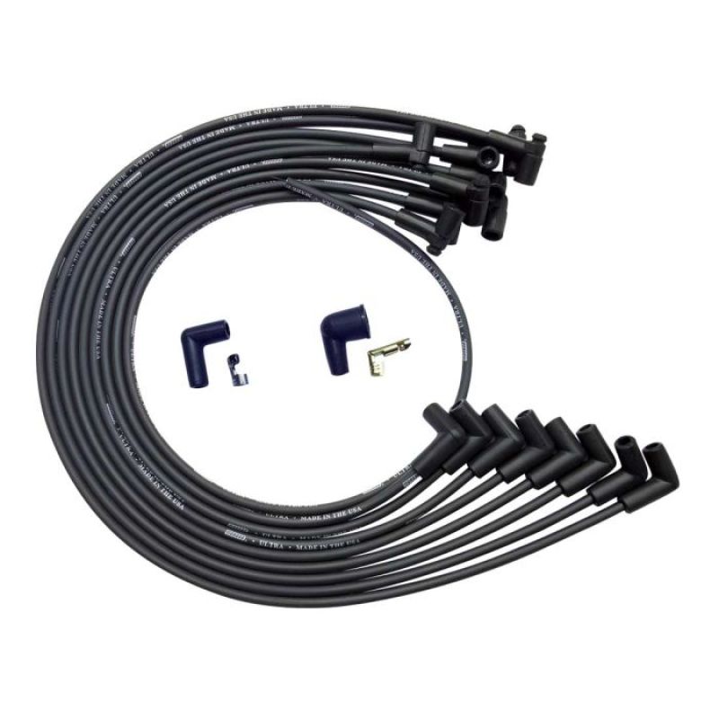 Moroso BBC Under Header 90 Deg Plug HEI Dist. Unsleeved Ultra Spark Plug Wire Set - Black 51043 51043 User 1