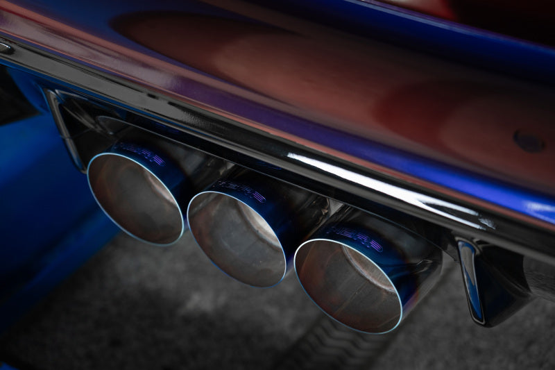 MBRP 23-24 Honda Civic Type R 2.0L T304 SS 3in Cat-Back Exhaust Triple Center Outlet w/ Burnt Tips S49023BE S49023BE Photo - Close Up