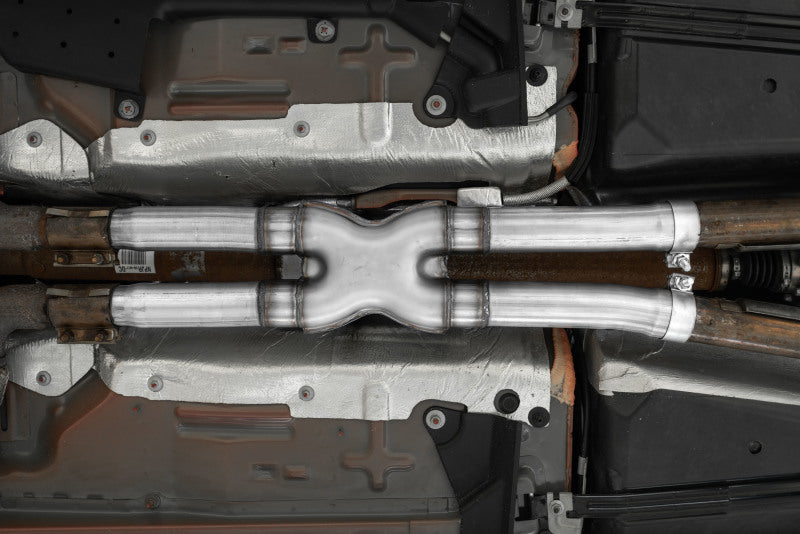 MBRP 15-19 Ford Mustang GT 2.5in Resonator Delete X-Pipe - AL S7213AL S7213AL Photo - Mounted