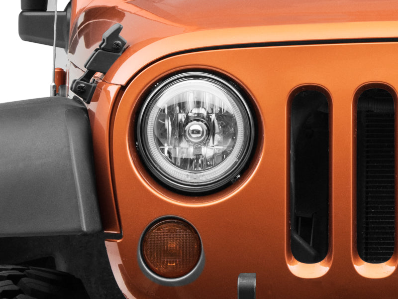Raxiom 07-18 Jeep Wrangler JK LED Halo Headlights- Chrome Housing (Clear Lens) J121871 J121871 Photo - Close Up