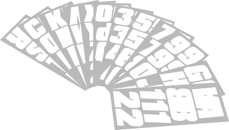 Hardline Snowmobile Lettering Registration Kit 2 in. - 500 Solid White/ WHI500EC WHI500EC Photo - Primary