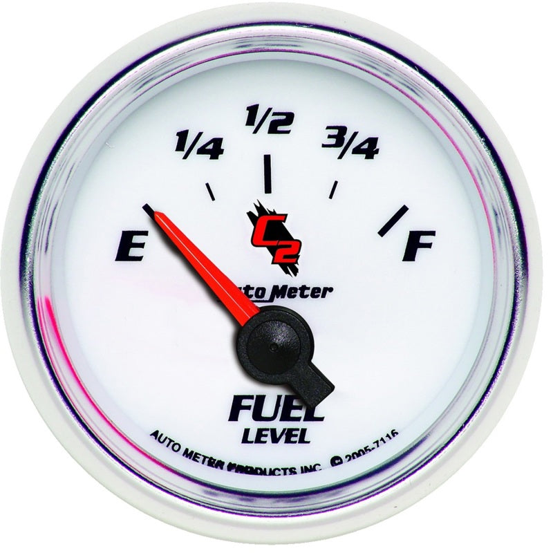 Autometer C2 52mm 240-33 Ohm Short Sweep Electronic Fuel Level Gauge 7116 7116 Photo - Primary