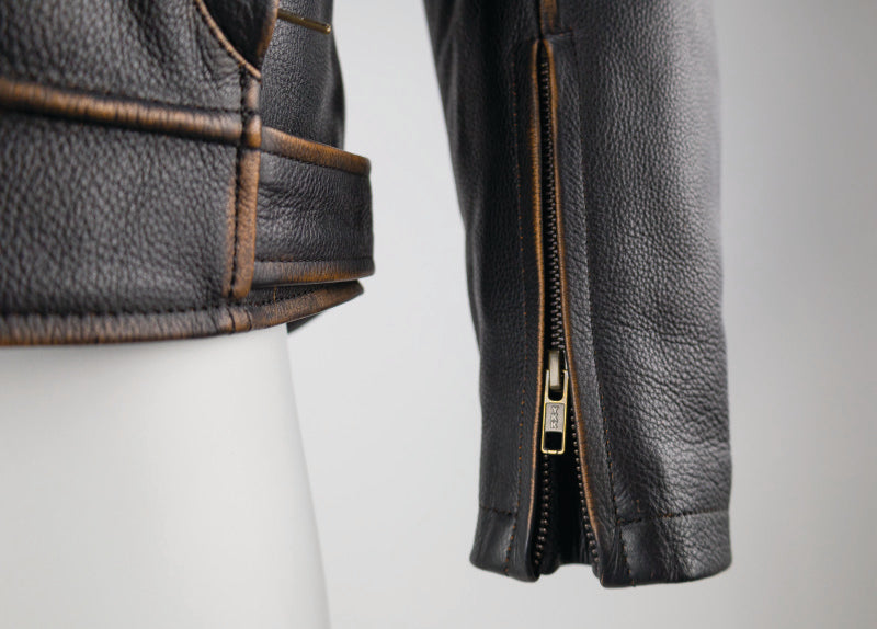 Kuryakyn Leather By River Road Hoodlum Vintage Leather Jacket Black - Small 094382 094382 User 3