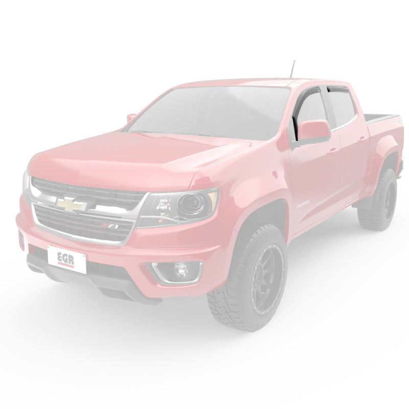 EGR 15 Chevy Colorado/GMC Canyon Crew Cab In-Channel Window Visors - Set of 4 - Matte (571395) 571395 571395 Photo - Mounted