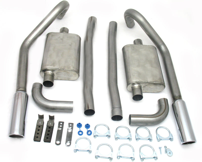 JBA 65-70 Ford Mustang 260-428 409SS Dual Turn Down Under Rear Valance Header Back Exhaust 40-2654 40-2654 Photo - Primary