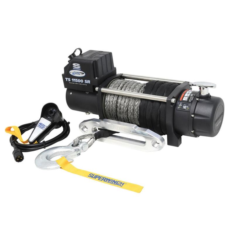 Superwinch 11500 LBS 12 VDC 3/8in x 80ft Synthetic Rope Tiger Shark 11500 Winch 1511201 1511201 Photo - out of package