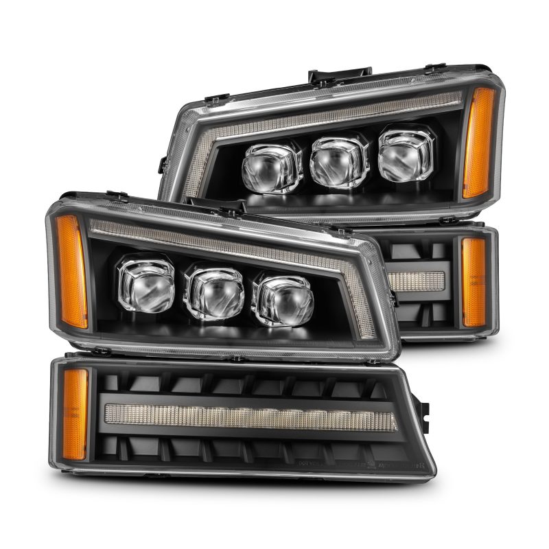 AlphaRex 03-06 Chevy Silverado 1500/2500HD/3500HD/Avalanche Black NOVA LED Proj Headlights 880256 880256 Photo - Primary