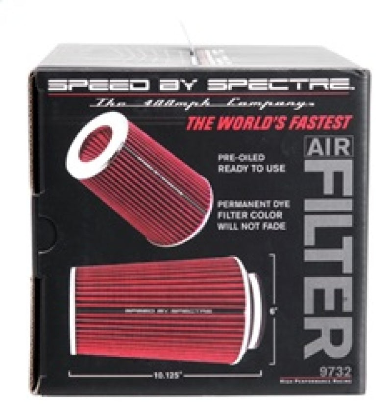 Spectre Adjustable Conical Air Filter 9-1/2in. Tall (Fits 3in. / 3-1/2in. / 4in. Tubes) - Red 9732 9732 Photo - in package