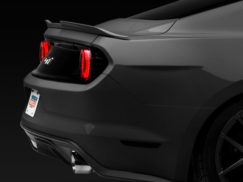 Raxiom 15-22 Ford Mustang Halo LED Tail Lights - Gloss Black Housing (Smoked Lens) 393827 393827 Photo - Close Up