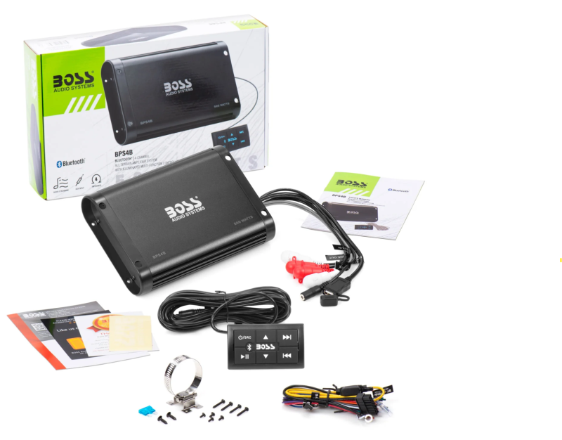 Boss Audio Systems 4 Channel ATV Bluetooth Amplifier - Weather Resistant BPS4B