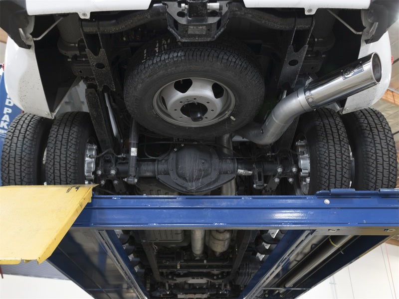 aFe Large Bore-HD 4in 409 Stainless Steel DPF-Back Exhaust System 49-44085-P Photo - Mounted