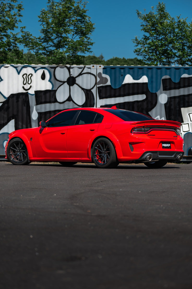 MBRP 17-21 Charger 5.7/6.1/6.4L 3in Dual Rear Exit SS Catback Exhaust w/ Carbon Fiber Tips S71173CF S71173CF Photo - lifestyle view
