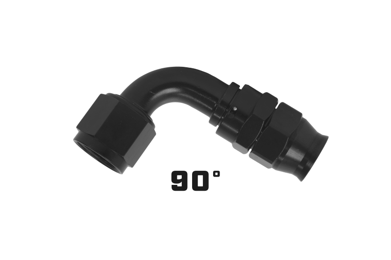 Aeromotive PTFE Hose End - AN-08 - 90 Deg - Black Anodized 15355 15355 Photo - Close Up