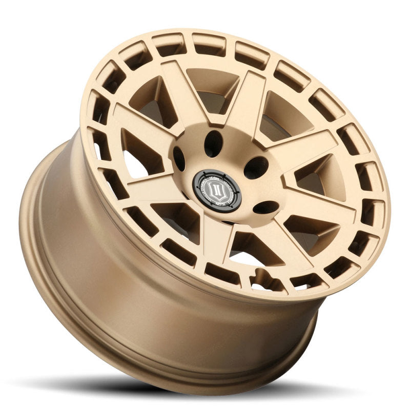 ICON Compass 17x8.5 5x5 -6mm Offset 4.5in BS Satin Brass Wheel 3217857345BS 3217857345BS Photo - Unmounted