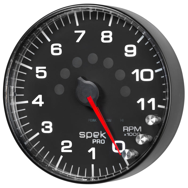 Autometer Gauge, Tachometer, 5", 11k Rpm, w/Shift Light & Peak Mem, Black/Black P239328 User 4