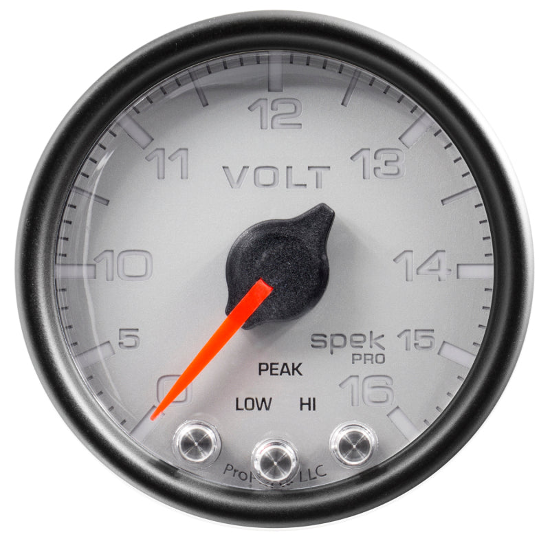 AutoMeter Gauge Voltmeter 2-1/16in. 16V Stepper Motor W/Peak & Warn Slvr/Blk Spek-Pro P34422 P34422 User 2