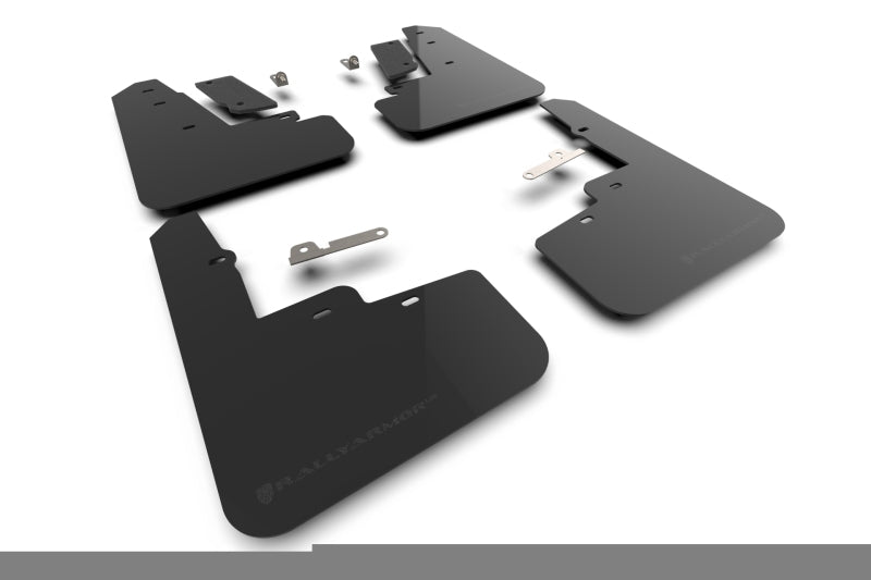 Rally Armor 2021-25 Ford Mach-E Rally Edition Black UR Mud Flap Metallic Black Logo MF96-URXT-BLK-MBK MF96-URXT-BLK-MBK Photo - Primary