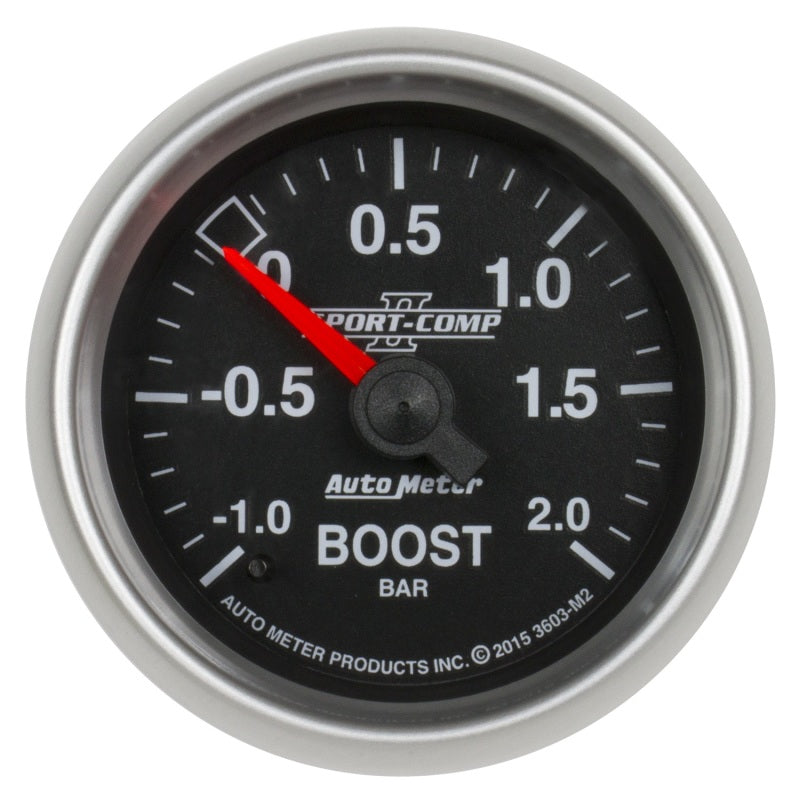 Autometer Sport-Comp II Series; Boost/Vacuum Gauge; Mechanic 3603-M2 Photo - Primary